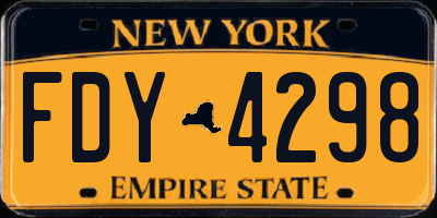 NY license plate FDY4298