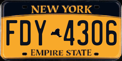 NY license plate FDY4306