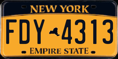 NY license plate FDY4313