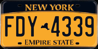 NY license plate FDY4339