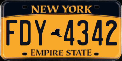 NY license plate FDY4342