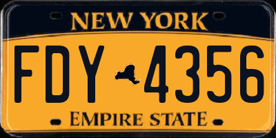 NY license plate FDY4356