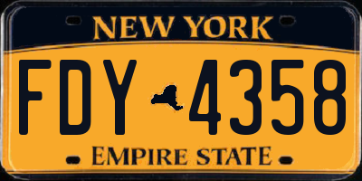 NY license plate FDY4358