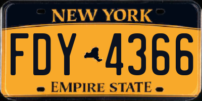 NY license plate FDY4366