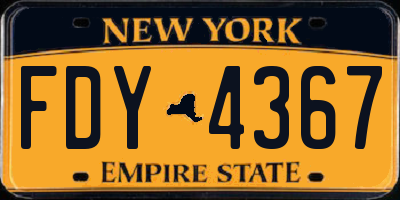 NY license plate FDY4367