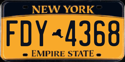 NY license plate FDY4368