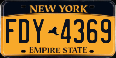 NY license plate FDY4369