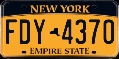 NY license plate FDY4370