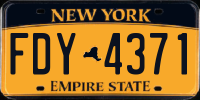 NY license plate FDY4371