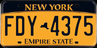 NY license plate FDY4375