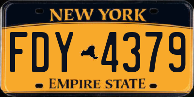 NY license plate FDY4379