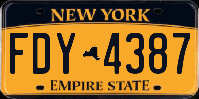 NY license plate FDY4387