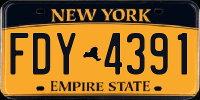 NY license plate FDY4391