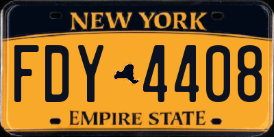 NY license plate FDY4408
