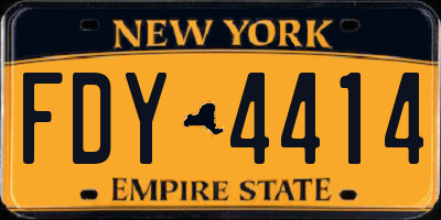 NY license plate FDY4414