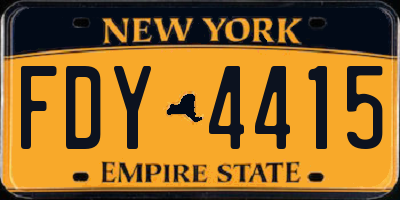 NY license plate FDY4415