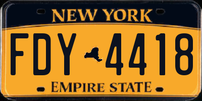 NY license plate FDY4418