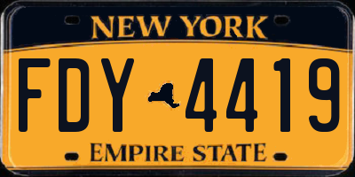 NY license plate FDY4419
