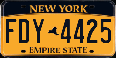 NY license plate FDY4425