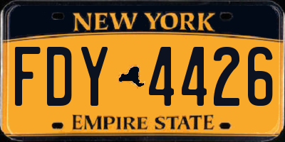 NY license plate FDY4426