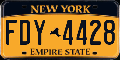 NY license plate FDY4428