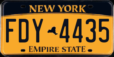 NY license plate FDY4435
