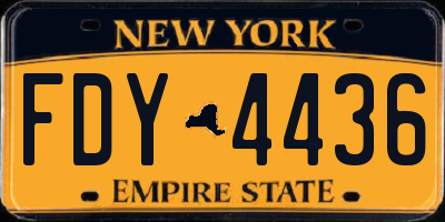 NY license plate FDY4436