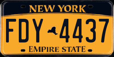 NY license plate FDY4437