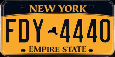 NY license plate FDY4440
