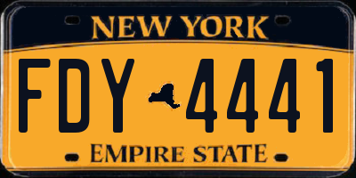 NY license plate FDY4441