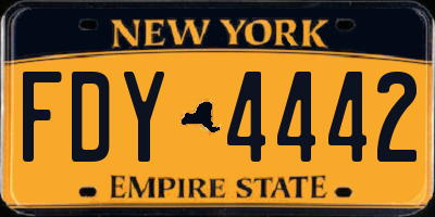 NY license plate FDY4442