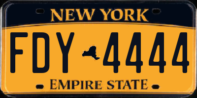 NY license plate FDY4444
