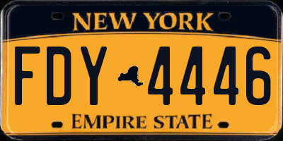 NY license plate FDY4446