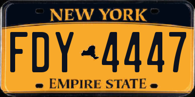 NY license plate FDY4447