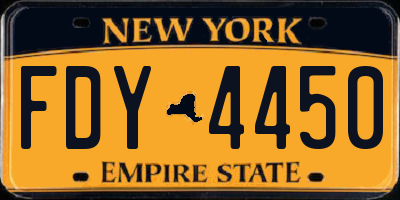 NY license plate FDY4450