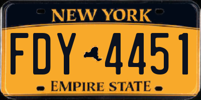 NY license plate FDY4451