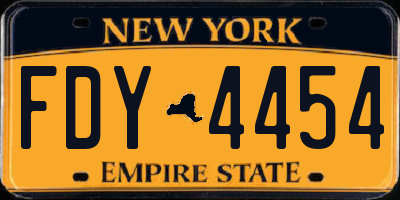 NY license plate FDY4454