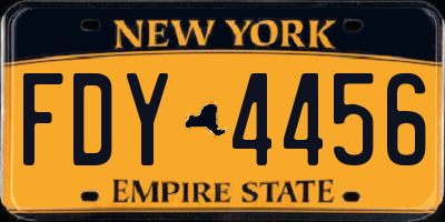 NY license plate FDY4456