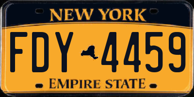 NY license plate FDY4459