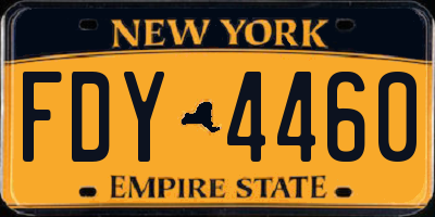 NY license plate FDY4460