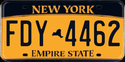 NY license plate FDY4462