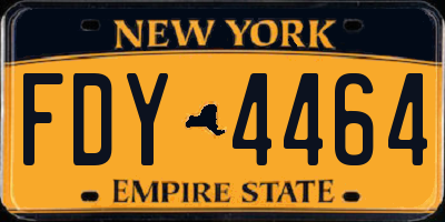 NY license plate FDY4464