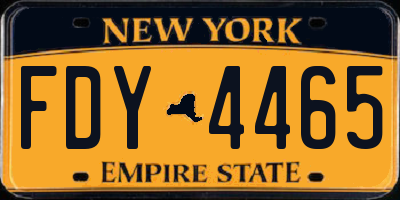 NY license plate FDY4465