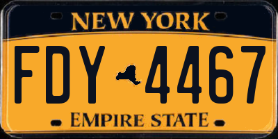 NY license plate FDY4467