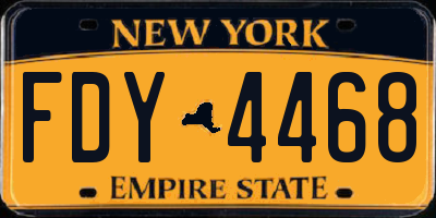 NY license plate FDY4468