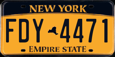 NY license plate FDY4471