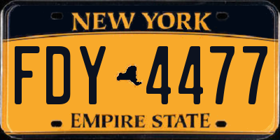 NY license plate FDY4477