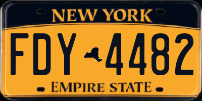 NY license plate FDY4482