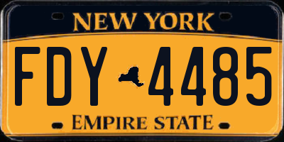 NY license plate FDY4485