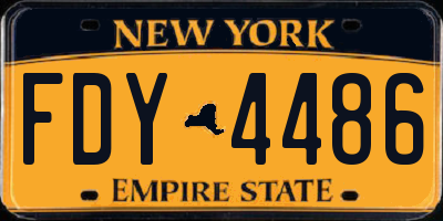 NY license plate FDY4486